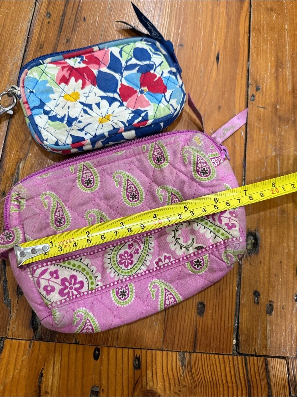 Vera Bradley Pink Paisley Quilted Wristlet with Floral Coin Pouch